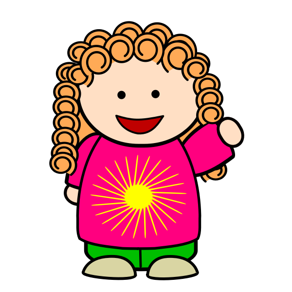 SVG Smiling red-haired girl
