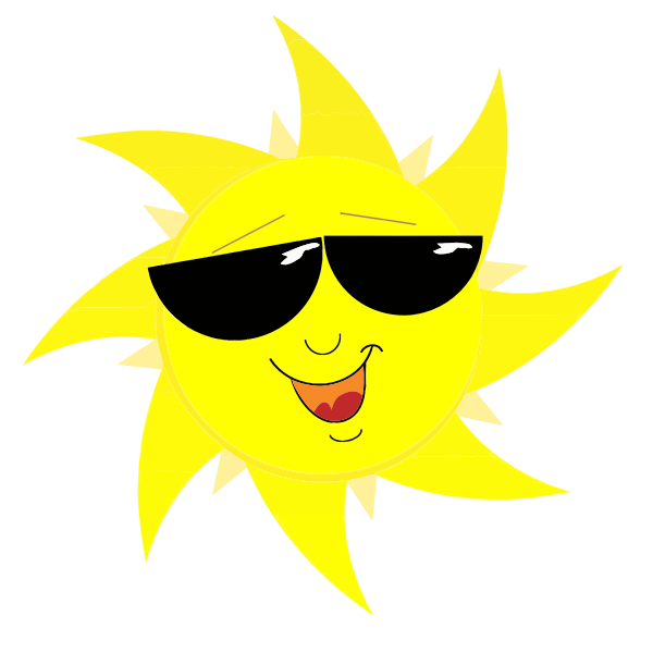 SVG Smiling sun with sunglasses vector drawing