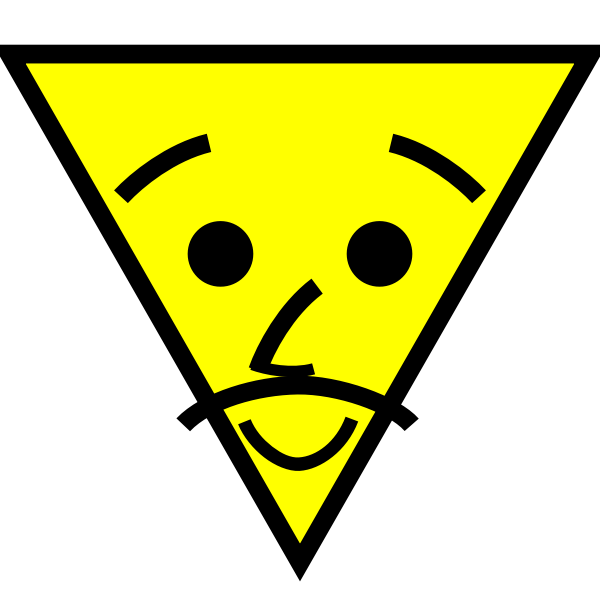 SVG smiling triangle face with mustache