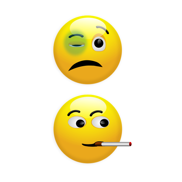 SVG Smoking and beaten smiley