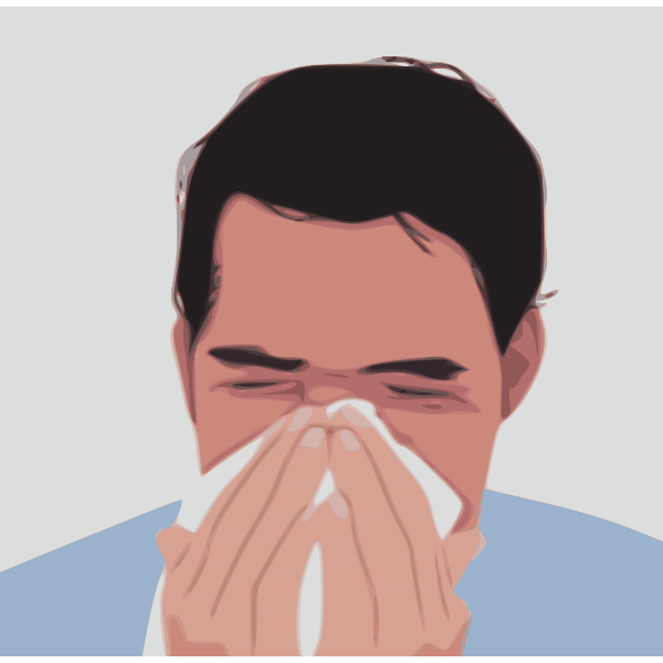 SVG Sneezing into handkerchief
