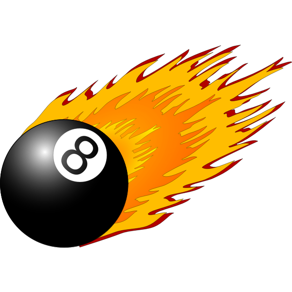 SVG Snooker ball with flames vector
