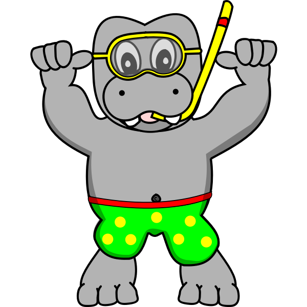 SVG Snorkeling hippo vector image