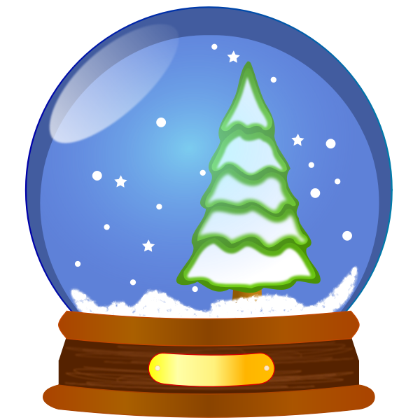 SVG Snow globe with Christmas tree vector clip art