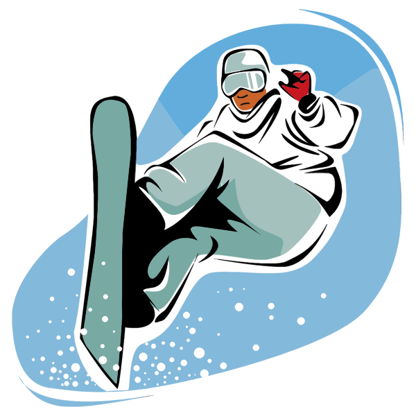 SVG Snowboarding man