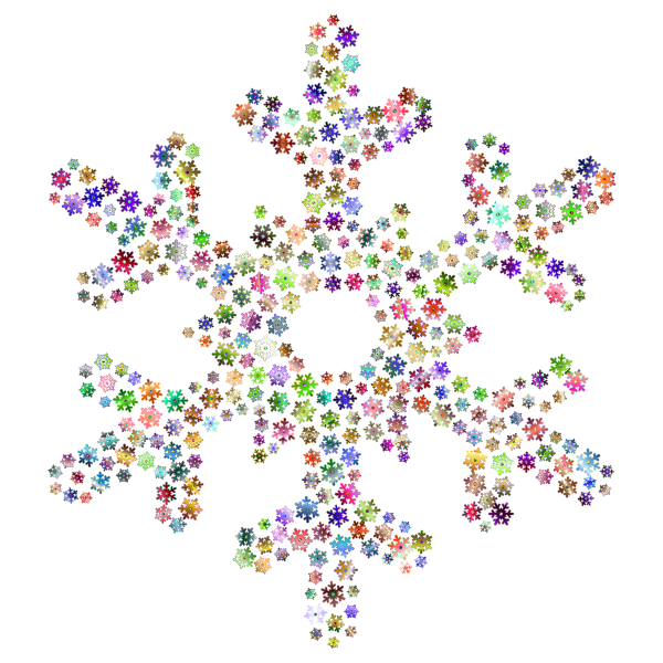SVG Snowflake Fractal Prismatic No Background