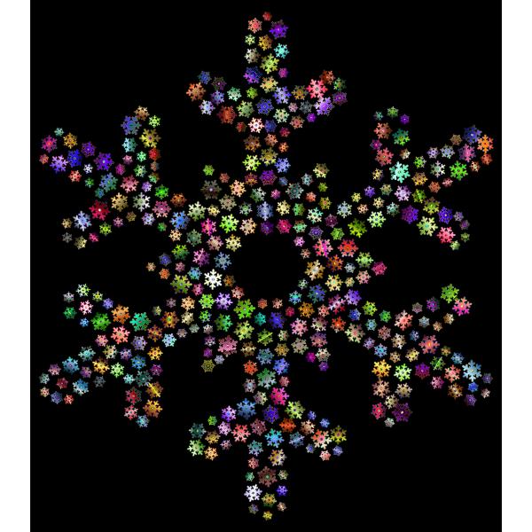 SVG Snowflake Fractal Prismatic Pattern