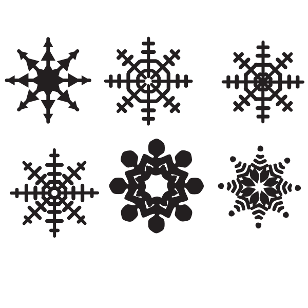 SVG Snowflakes set clip art