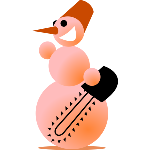 SVG Snowman dressed like butcher vector