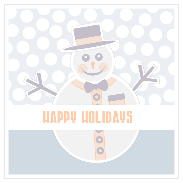 SVG Snowman Happy Holidays greeting card vector image