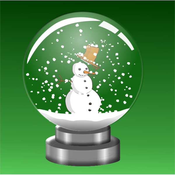 SVG Snowman in crystal ball vector illustration