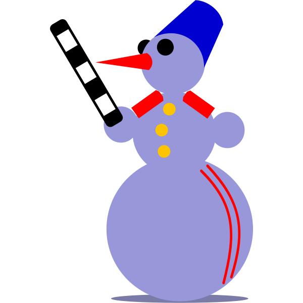 SVG Snowman Traffic Cop Vector