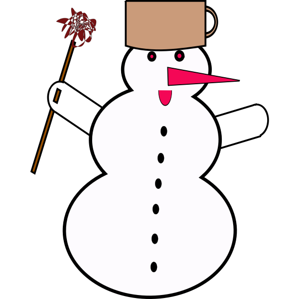 SVG Snowman with pink nose vector image