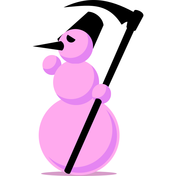 SVG Snowman with scythe vector