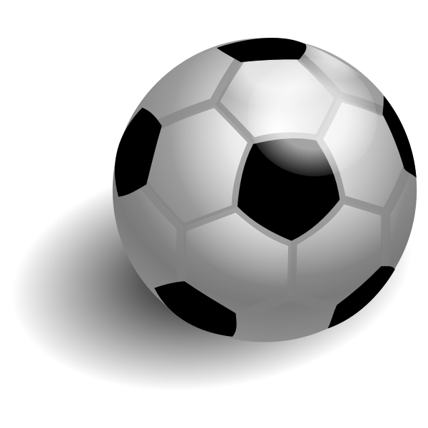 SVG Soccer ball with shadow vector drawing