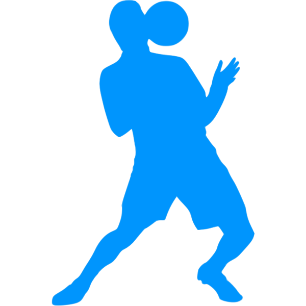 SVG Soccer player blue silhouette