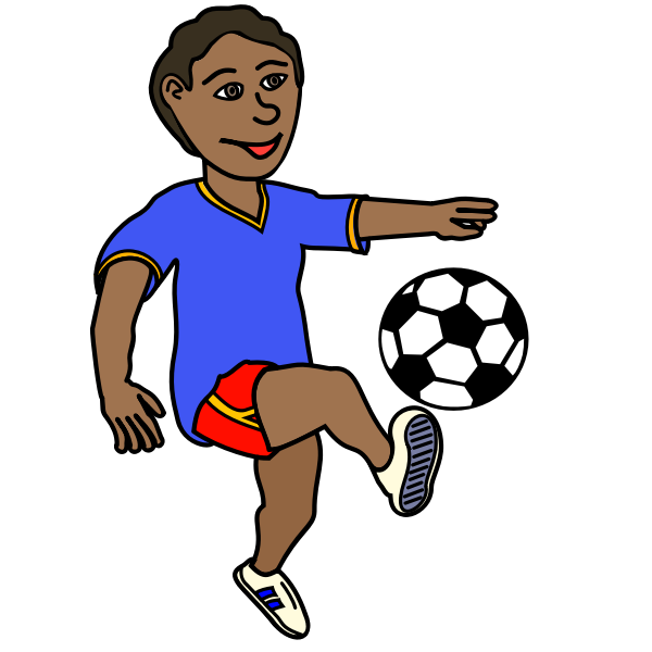 SVG Soccer playing boy coloured