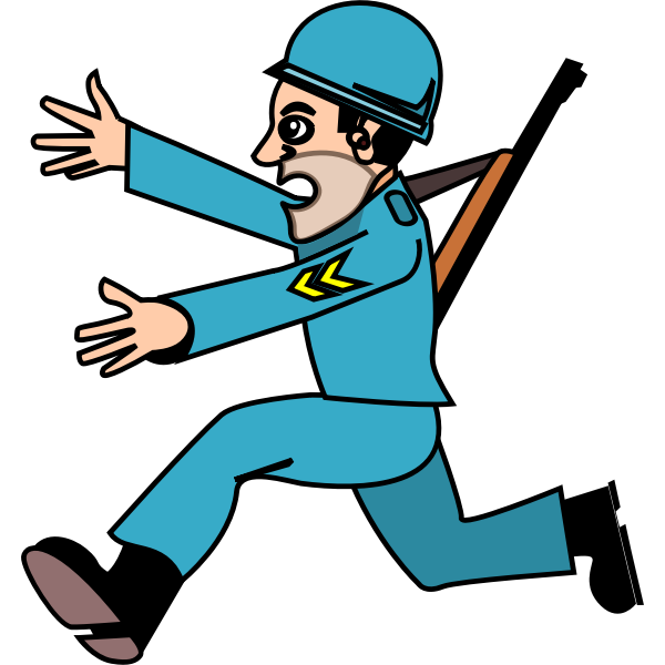 SVG Soldier running away image