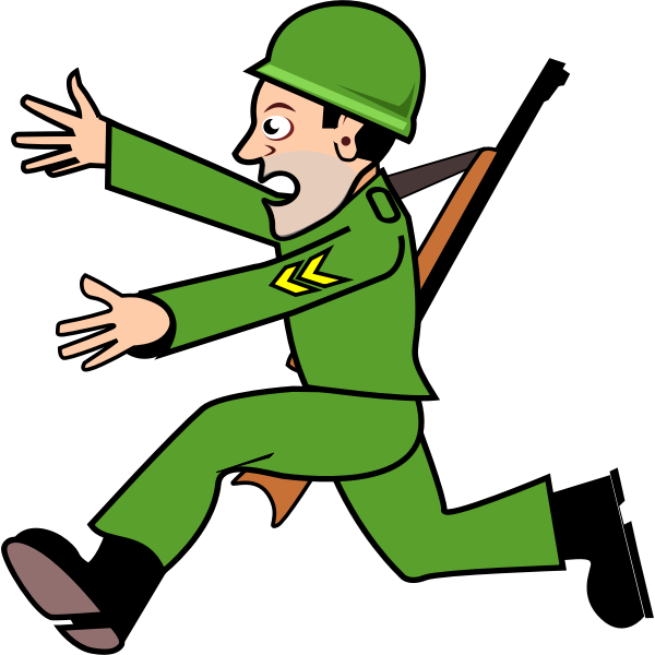 SVG Soldier running away vector