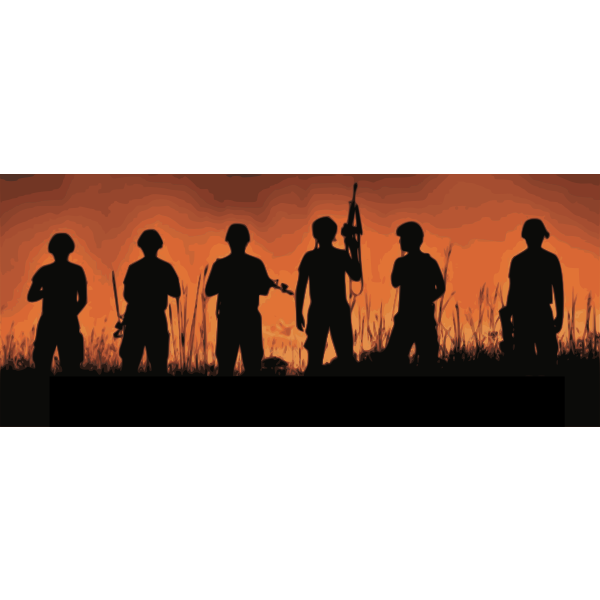 SVG Soldiers in sunset