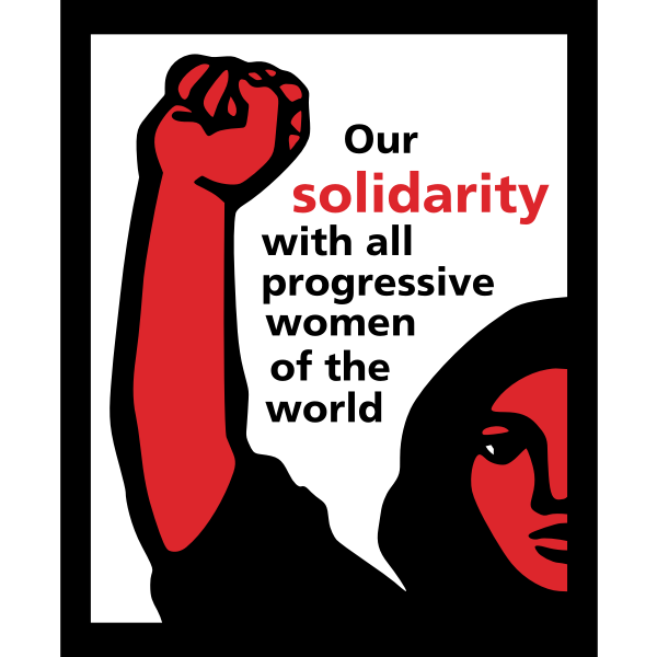 SVG Solidarity with all progressive women of the world poster vector clip art