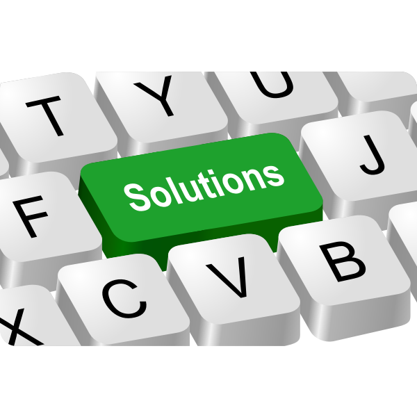 SVG Solutions button vector illustration