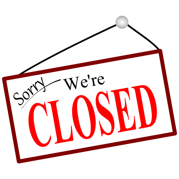 SVG Sorry we are Closed Sign