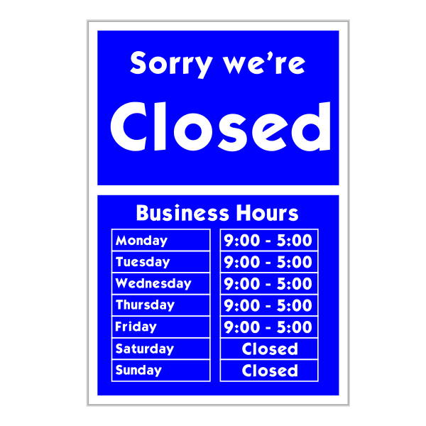 SVG Sorry we039re closed