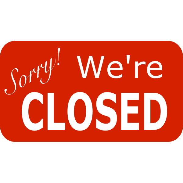 SVG Sorry We039re Closed Sign