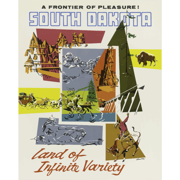 SVG South Dakota travel poster