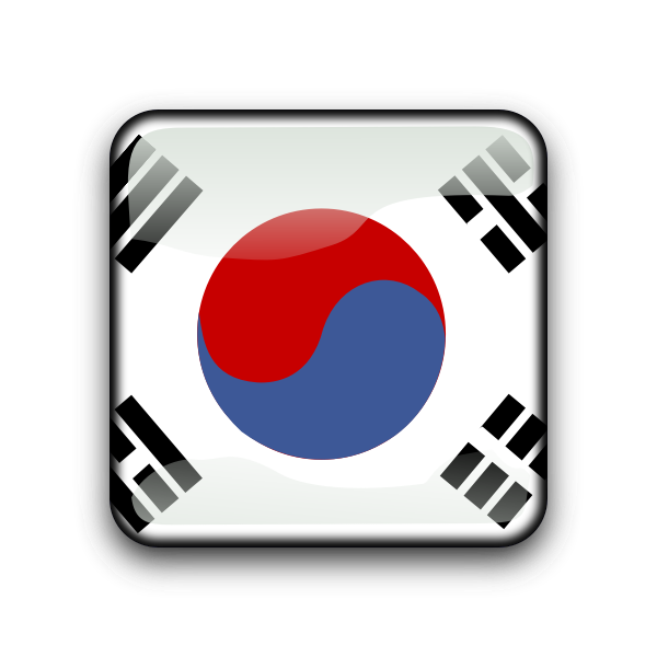 SVG South Korea flag and web button