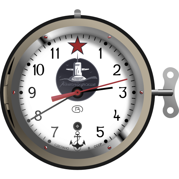 SVG Soviet nuclear submarine clock vector image
