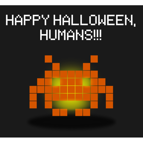 SVG Space invaders pumpkin vector graphics