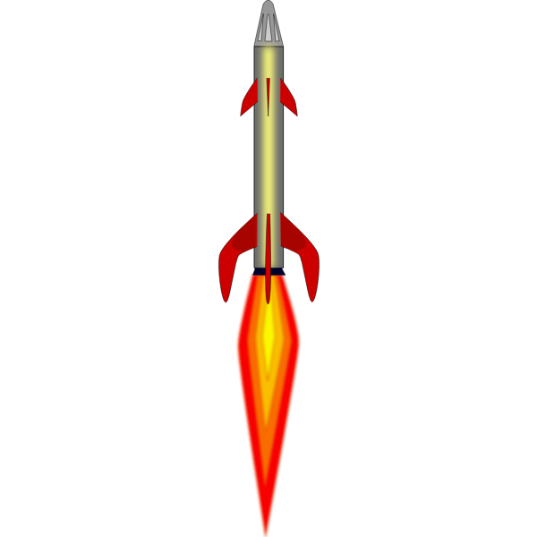 SVG Space rocket full power flight vector drawing