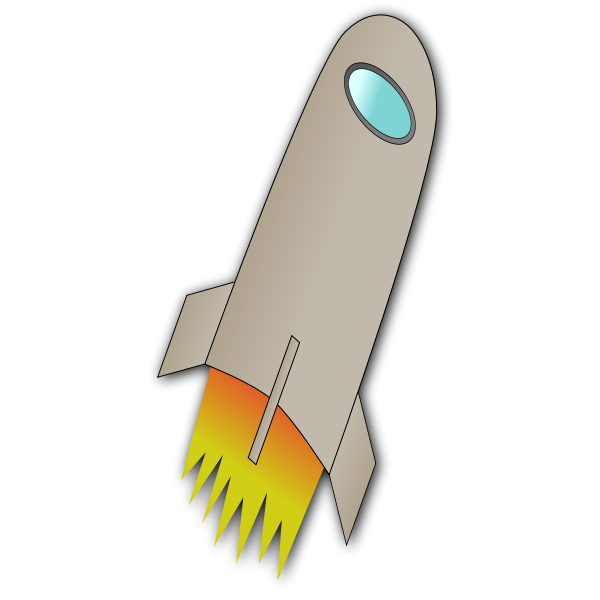 SVG Space Rocket Whit Fire