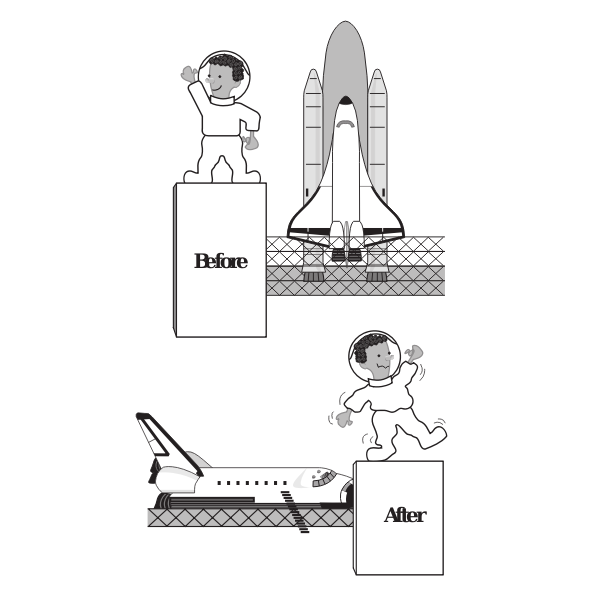 SVG Space shuttle and astronout vector image