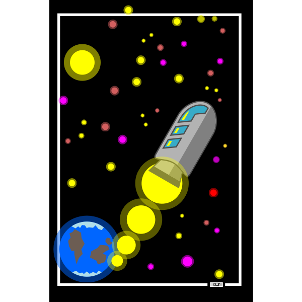 SVG Spaceship leaving a planet