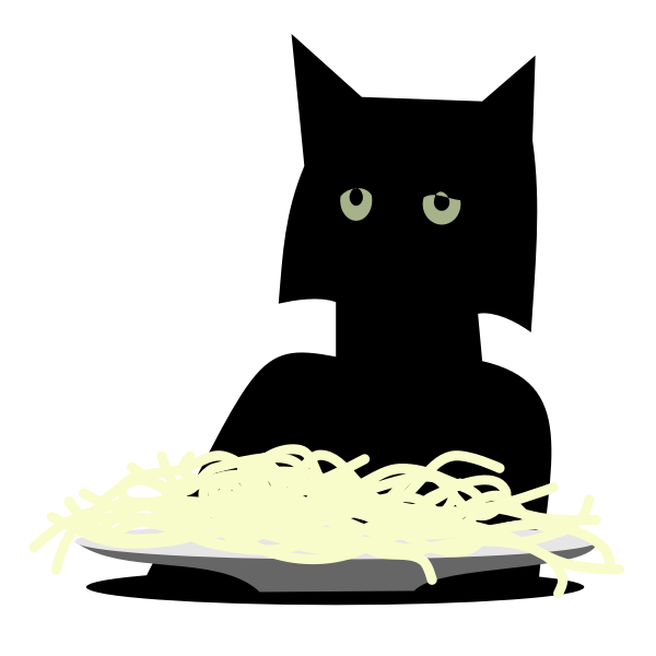 SVG Spaghetti cat vector image