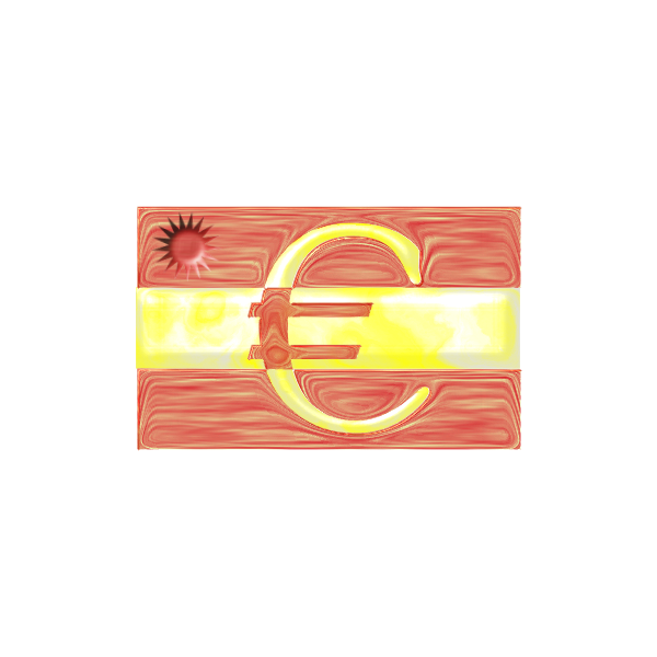 SVG Spanish flag with Euro sign vector image
