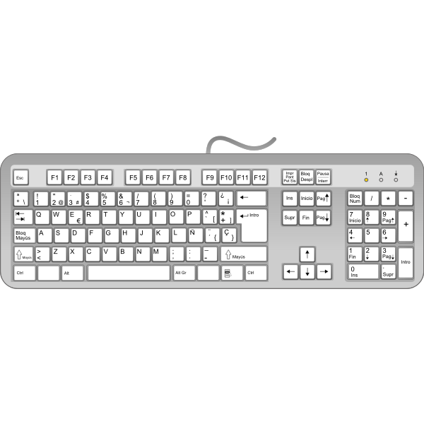 SVG Spanish keyboard vector graphics