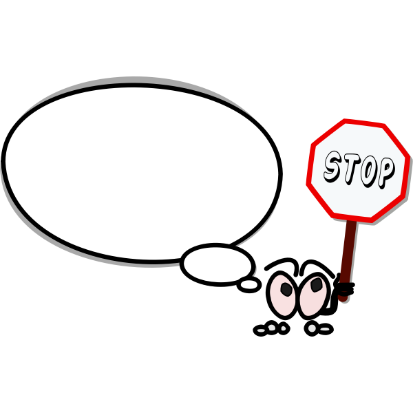 SVG Speech bubble holding stop sign vector graphics