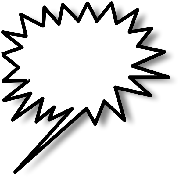SVG Speech bubble in star shape from left vector clip art