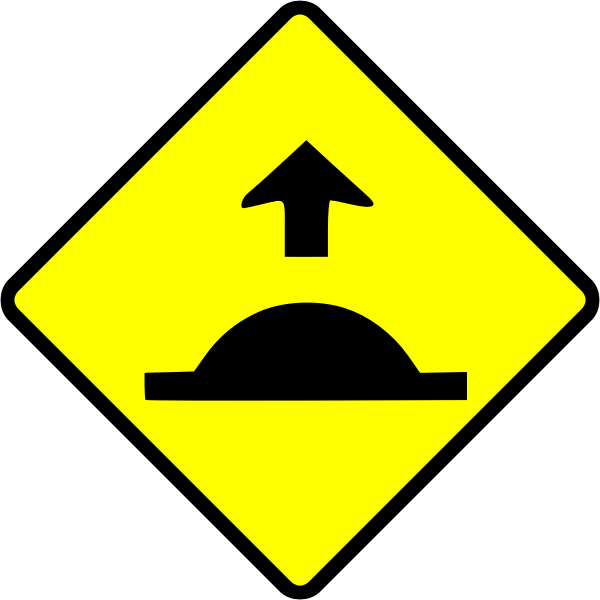 SVG Speed hump caution sign vector image
