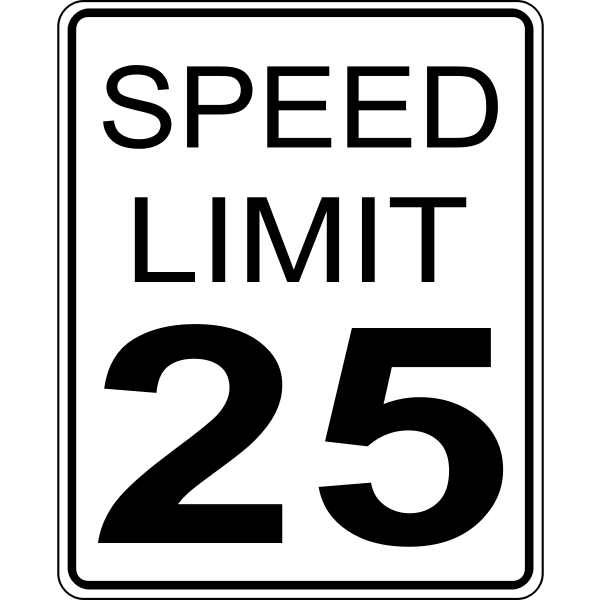 SVG Speed limit 25 roadsign vector image