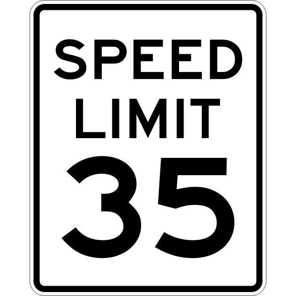 SVG Speed limit 35