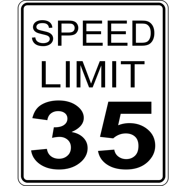 SVG Speed limit 35 roadsign vector image