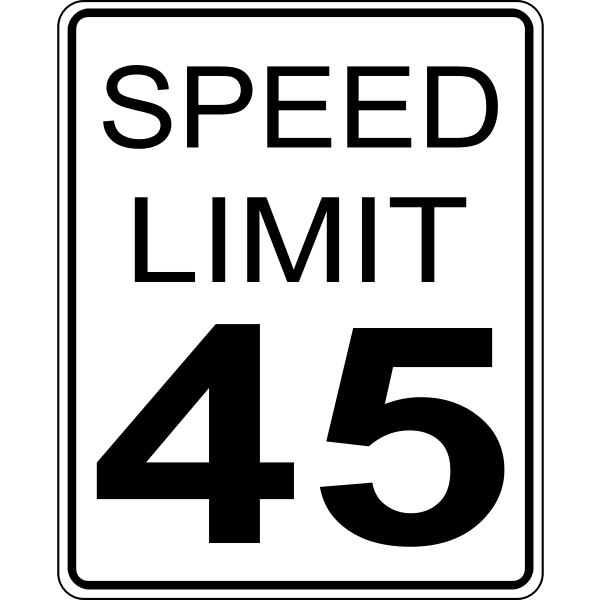 SVG Speed limit 45 roadsign vector image