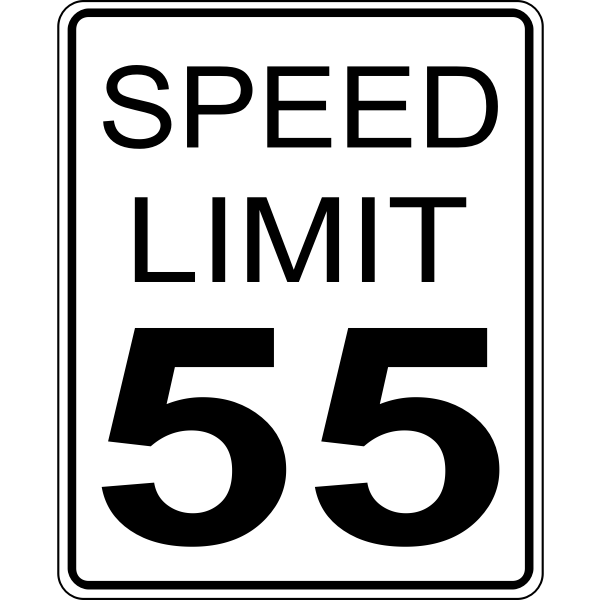SVG Speed limit 55 roadsign vector image