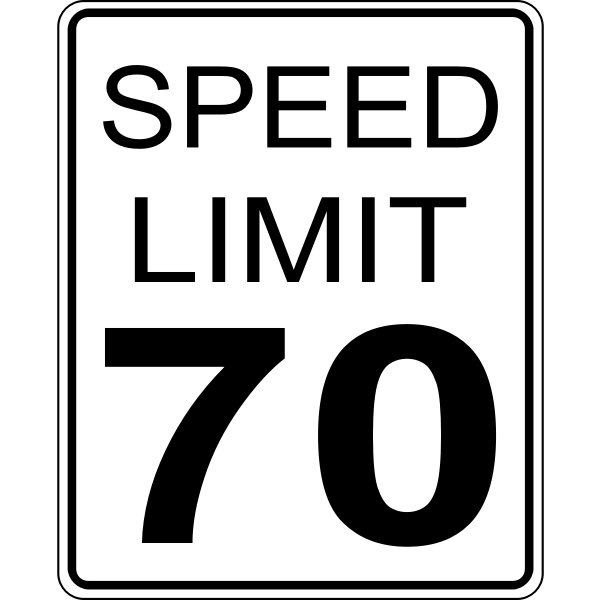 SVG Speed limit 70 roadsign vector image