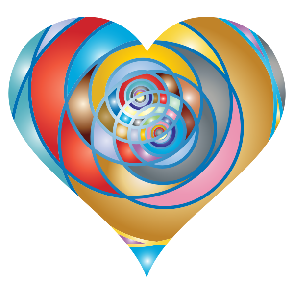 SVG Spiral Heart Colorful Pattern